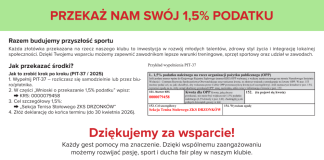 💚🏓 Przekaż 1,5% podatku na ZKS Drzonków! 🏓💚